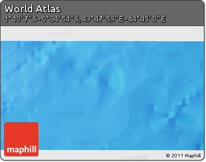 Political 3D Map of the Area around 0° 52' 31" S, 44° 16' 29" E