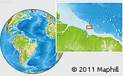 Physical Location Map of the area around 0° 52' 31" S, 44° 7' 30" W