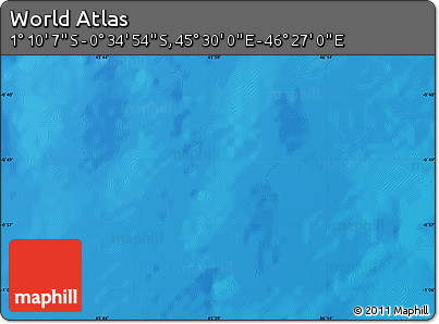 Physical Map of the Area around 0° 52' 31" S, 45° 58' 30" E