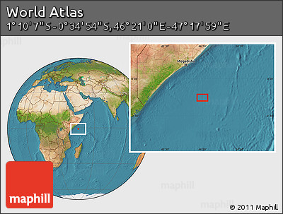 Satellite Location Map of the Area around 0° 52' 31" S, 46° 49' 30" E