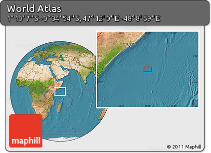 Satellite Location Map of the Area around 0° 52' 31" S, 47° 40' 29" E