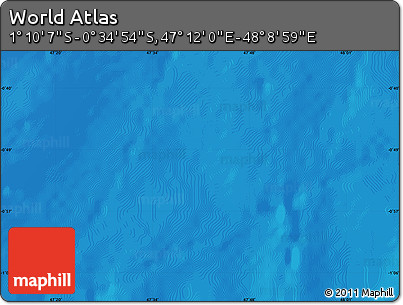 Physical Map of the Area around 0° 52' 31" S, 47° 40' 29" E