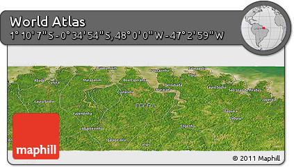 Satellite Panoramic Map of the Area around 0° 52' 31" S, 47° 31' 29" W