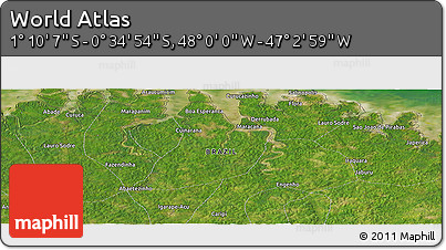 Satellite Panoramic Map of the Area around 0° 52' 31" S, 47° 31' 29" W