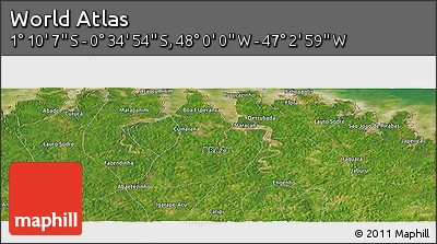 Satellite Panoramic Map of the Area around 0° 52' 31" S, 47° 31' 29" W