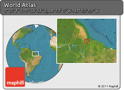 Satellite Location Map of the Area around 0° 52' 31" S, 48° 22' 30" W