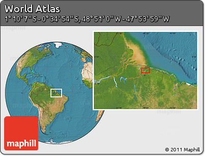 Satellite Location Map of the Area around 0° 52' 31" S, 48° 22' 30" W