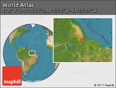 Satellite Location Map of the Area around 0° 52' 31" S, 48° 22' 30" W