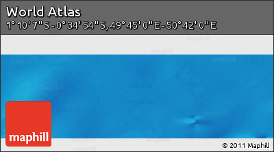 Shaded Relief Panoramic Map of the Area around 0° 52' 31" S, 50° 13' 30" E