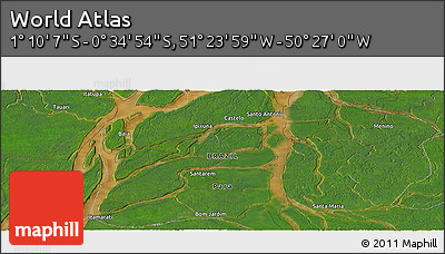 Satellite Panoramic Map of the Area around 0° 52' 31" S, 50° 55' 29" W