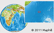 Physical Location Map of the area around 0° 52' 31" S, 51° 4' 30" E