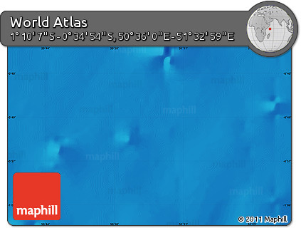 Physical Map of the Area around 0° 52' 31" S, 51° 4' 30" E