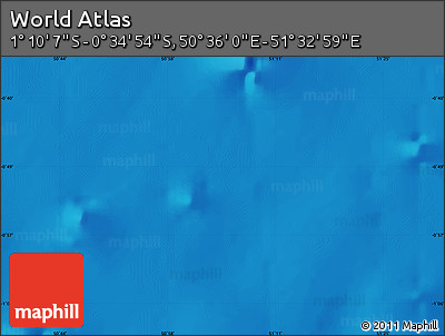 Physical Map of the Area around 0° 52' 31" S, 51° 4' 30" E