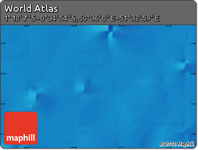 Physical Map of the Area around 0° 52' 31" S, 51° 4' 30" E
