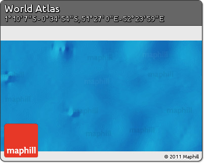 Shaded Relief 3D Map of the Area around 0° 52' 31" S, 51° 55' 29" E