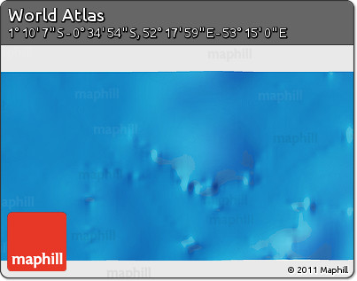 Physical 3D Map of the Area around 0° 52' 31" S, 52° 46' 29" E