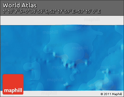 Political 3D Map of the Area around 0° 52' 31" S, 52° 46' 29" E