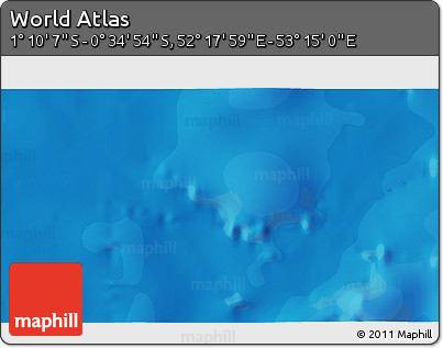 Political 3D Map of the Area around 0° 52' 31" S, 52° 46' 29" E