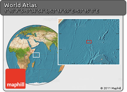 Satellite Location Map of the Area around 0° 52' 31" S, 52° 46' 29" E