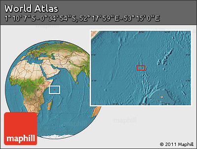 Satellite Location Map of the Area around 0° 52' 31" S, 52° 46' 29" E