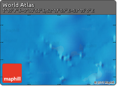 Physical Map of the Area around 0° 52' 31" S, 52° 46' 29" E