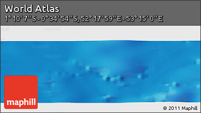 Physical Panoramic Map of the Area around 0° 52' 31" S, 52° 46' 29" E