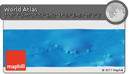 Shaded Relief Panoramic Map of the Area around 0° 52' 31" S, 52° 46' 29" E