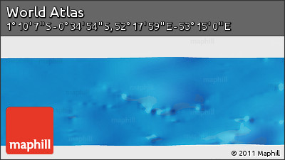 Shaded Relief Panoramic Map of the Area around 0° 52' 31" S, 52° 46' 29" E