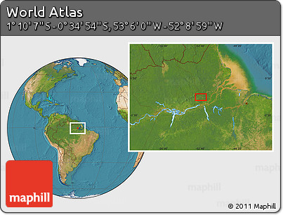 Satellite Location Map of the Area around 0° 52' 31" S, 52° 37' 30" W
