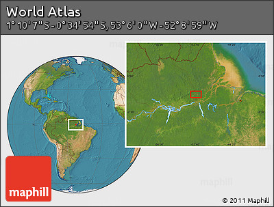 Satellite Location Map of the Area around 0° 52' 31" S, 52° 37' 30" W