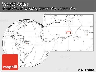Blank Location Map of the Area around 0° 52' 31" S, 53° 28' 30" W