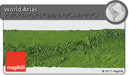 Satellite Panoramic Map of the Area around 0° 52' 31" S, 53° 28' 30" W