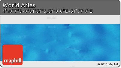 Shaded Relief Panoramic Map of the Area around 0° 52' 31" S, 54° 28' 30" E