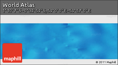 Shaded Relief Panoramic Map of the Area around 0° 52' 31" S, 54° 28' 30" E