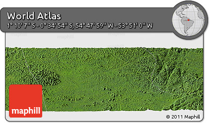 Satellite Panoramic Map of the Area around 0° 52' 31" S, 54° 19' 30" W