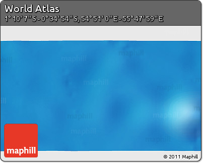 Physical 3D Map of the Area around 0° 52' 31" S, 55° 19' 30" E