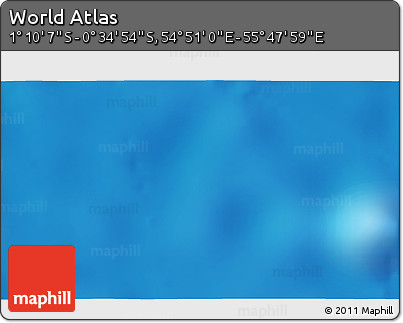 Shaded Relief 3D Map of the Area around 0° 52' 31" S, 55° 19' 30" E
