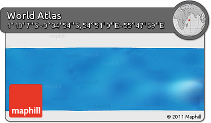 Shaded Relief Panoramic Map of the Area around 0° 52' 31" S, 55° 19' 30" E