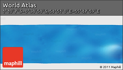 Shaded Relief Panoramic Map of the Area around 0° 52' 31" S, 55° 19' 30" E