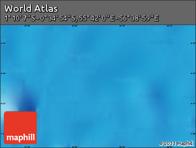 Physical Map of the Area around 0° 52' 31" S, 56° 10' 29" E