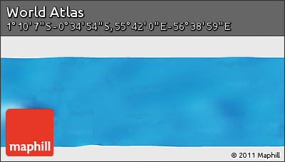 Shaded Relief Panoramic Map of the Area around 0° 52' 31" S, 56° 10' 29" E