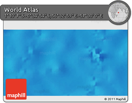 Shaded Relief 3D Map of the Area around 0° 52' 31" S, 57° 1' 29" E
