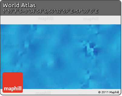 Shaded Relief 3D Map of the Area around 0° 52' 31" S, 57° 1' 29" E