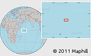 Gray Location Map of the area around 0° 52' 31" S, 57° 1' 29" E