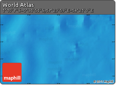 Physical Map of the Area around 0° 52' 31" S, 57° 52' 30" E