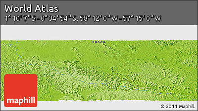Physical Panoramic Map of the Area around 0° 52' 31" S, 57° 43' 30" W