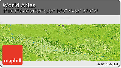 Physical Panoramic Map of the Area around 0° 52' 31" S, 57° 43' 30" W
