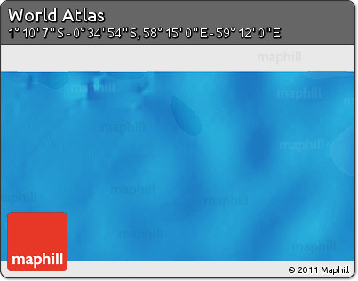 Political 3D Map of the Area around 0° 52' 31" S, 58° 43' 30" E