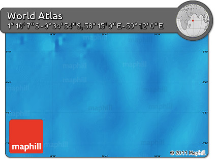 Physical Map of the Area around 0° 52' 31" S, 58° 43' 30" E