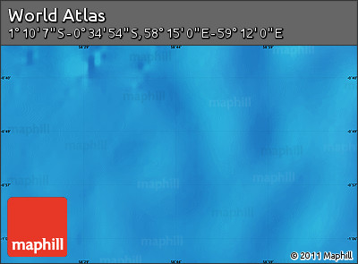 Physical Map of the Area around 0° 52' 31" S, 58° 43' 30" E